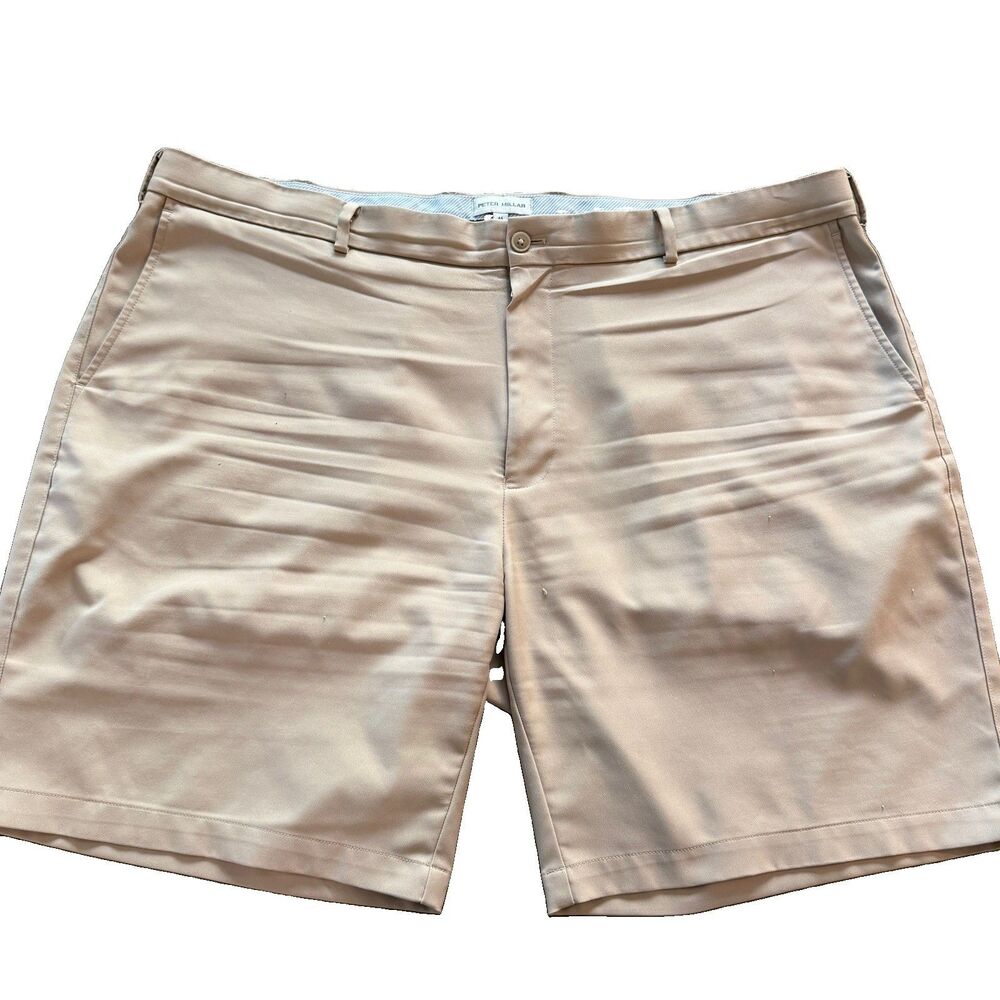 Peter Millar Salem Classic Fit Khaki Chino Shorts Men 44 Golf Preppy Stretch